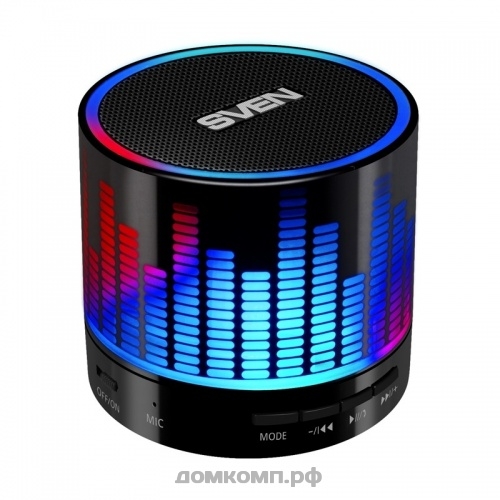 Портативная аудиосистема SVEN PS -47  черный (3 Вт, Bluetooth, USB, microSD, FM-тюнер, 300мА*ч) 