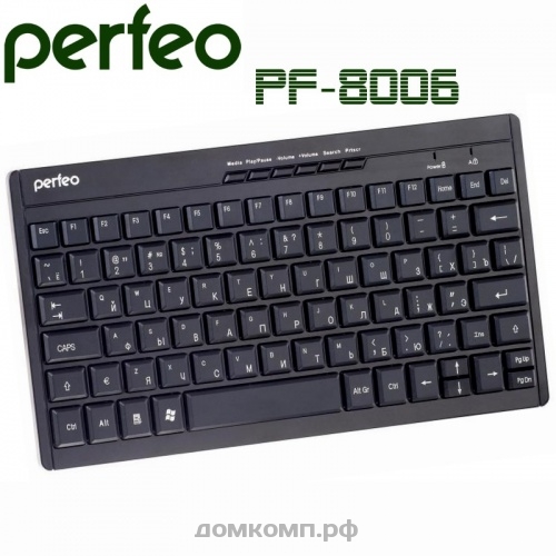 Клавиатура Perfeo PF-8006 [беспроводная, мембранная, клавиш - 78, USB, цвет черный, мини]